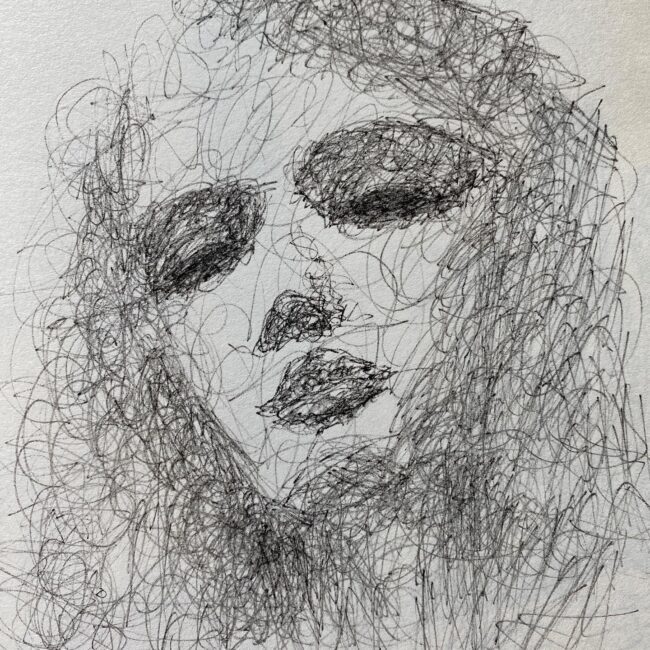 one line drawing of a woman